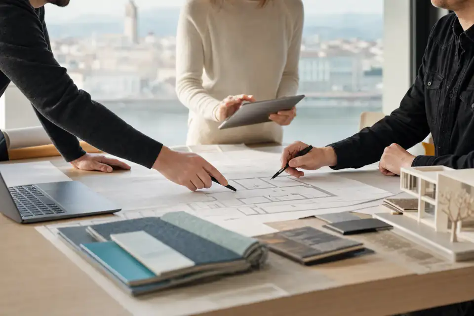 Scena rappresentativa di un coordinamento tecnico tra professionisti